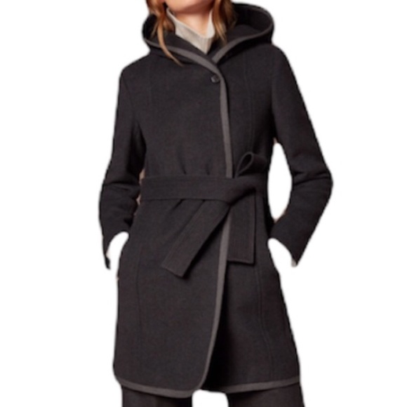 WILFRED Dark Gray  Wool Cashmere Waist Tie Coat Size XS - Picture 3 of 15